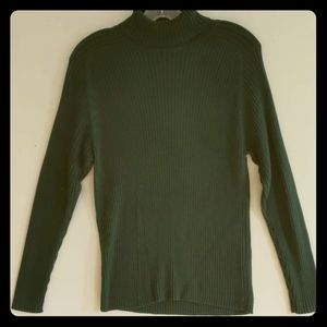 Dark green turtle neck